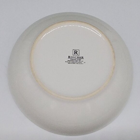 Roscher Stoneware Bowl 7" Green & White Crackle Glaze Dishwasher & Microwave Saf - Picture 4 of 9